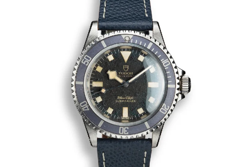 1974 Tudor Snowflake Submariner 7016/0 Blue Dial-Rolex Watch with Super-Luminova Dial -