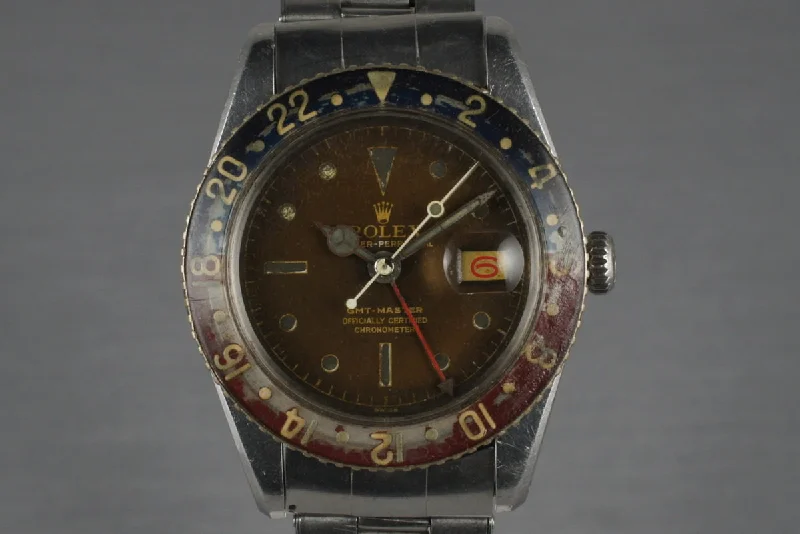 1958 Rolex GMT 6542 with tropical brown dial and bakelite insert-Rolex Watch for Iconic Timepieces -