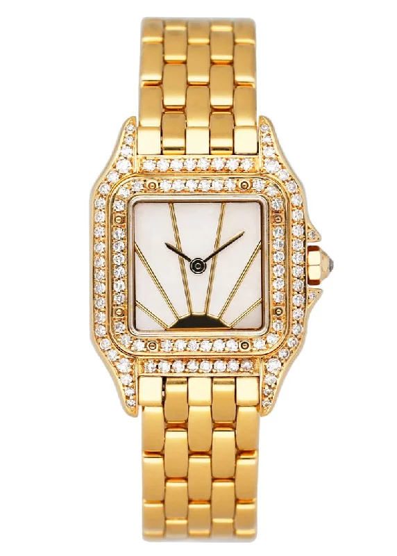 Cartier Panthere MOP Diamond Dial Ladies Watch Box Papers-Cartier Watch with Diamond-Like Coating -