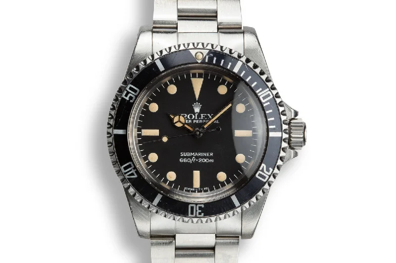 1982 Rolex Submariner 5513 with MK IV Maxi Dial-Rolex Watch with Ceramic and Steel Case -