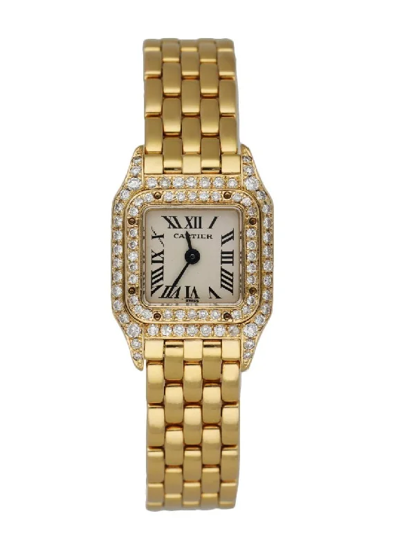 Cartier Panthere Mini 2360 18K Yellow Gold & Diamond Set Ladies Watch-Cartier Watch with High-End Materials -