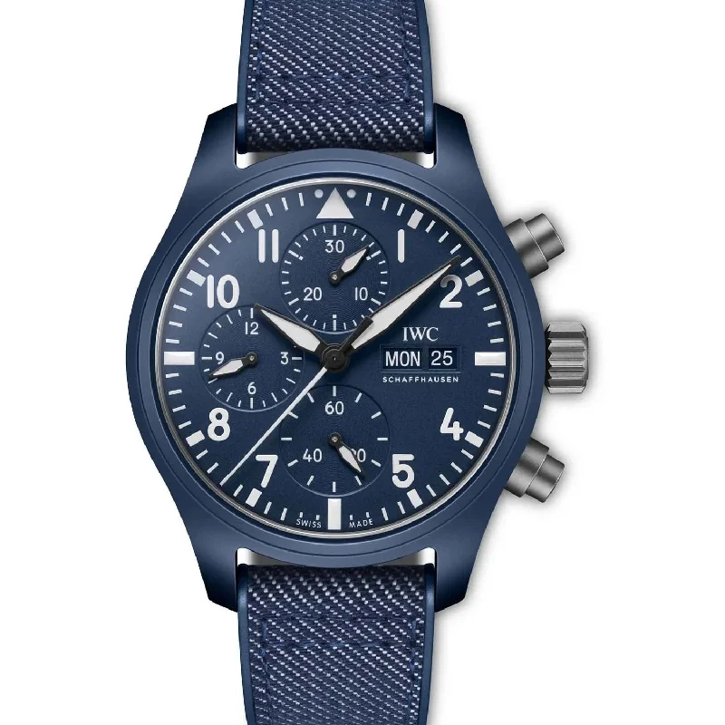 IWC Pilot's Chronograph Top Gun Oceana IW389404 Blue Dial-IWC Watch with Rubber Strap -