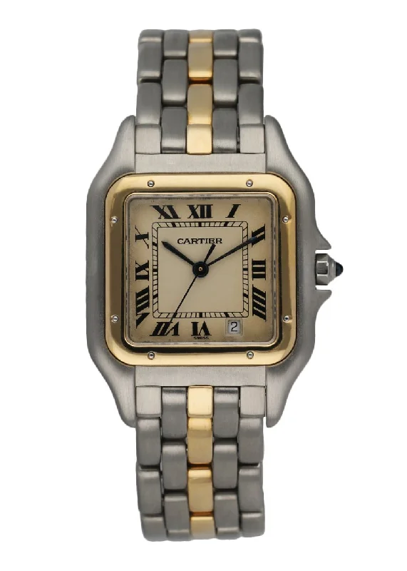 Cartier Panthere 183949 Midsize One Row Ladies Watch-Cartier Watch with Ceramic Bezel -