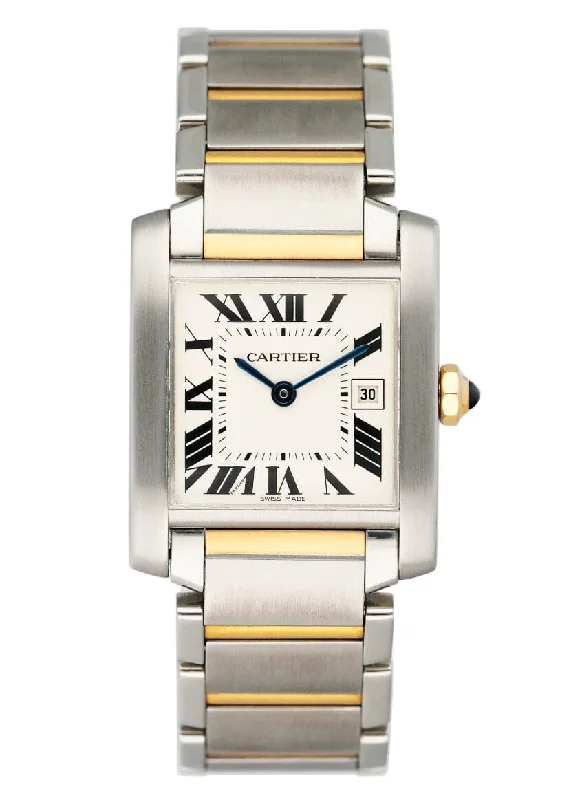 Cartier Tank Francaise 2465 Two Tone Midsize Watch-Cartier Watch for Elegant Timepieces -