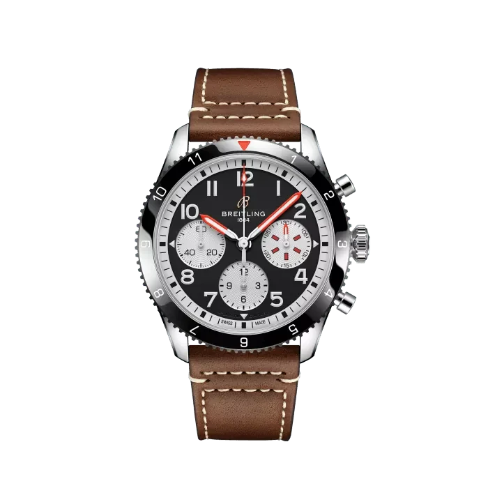 Breitling Classic AVI Chronograph 42 mm Mosquito Stainless steel & Ceramic Men's Watch-Breitling Watch with Dual Chronograph Display -