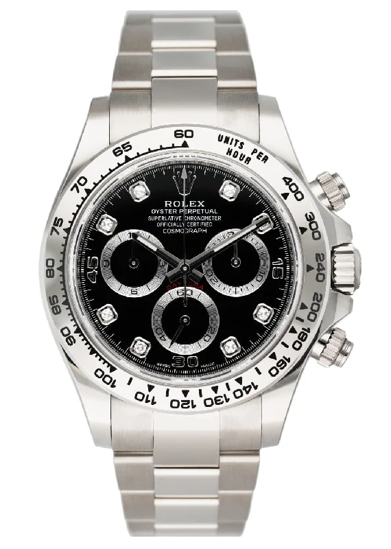 Rolex Daytona 116509 Diamond Dial 18K White Gold Mens Watch Box Papers-Rolex Watch with Diamond-Like Coating -