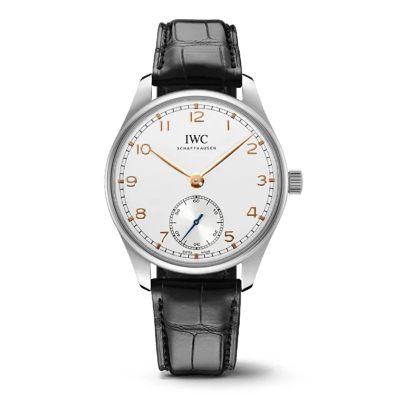 IWC Portugieser Automatic 40 Watch, 40.4mm White Dial, IW358303-IWC Watch with Stainless Steel Case -