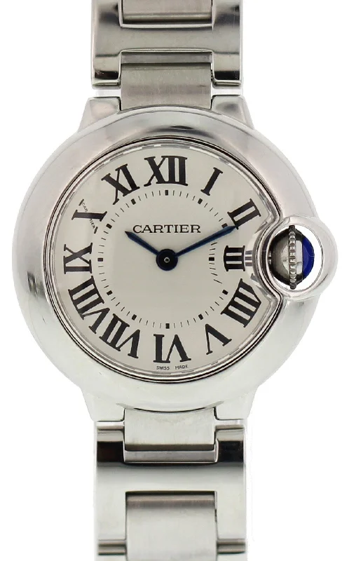 Cartier Ballon Bleu 3009 Ladies Watch-Cartier Watch with Leather Strap -