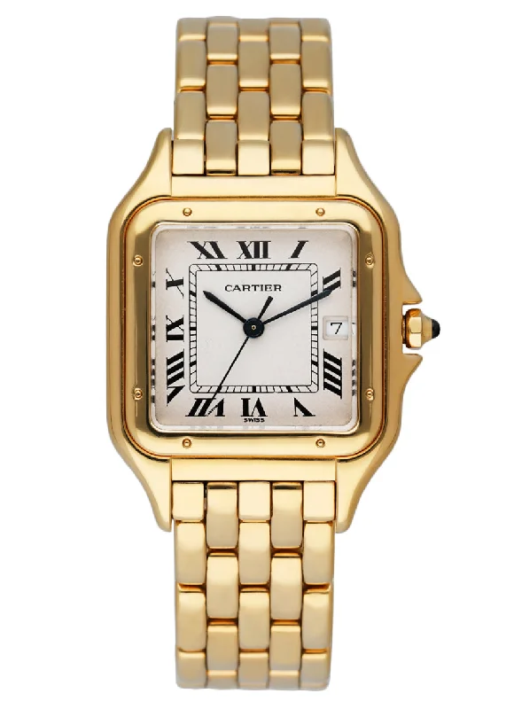 Cartier Panthere Large 18K Yellow Gold Mens Watch-Cartier Watch with Elegant Case Design -