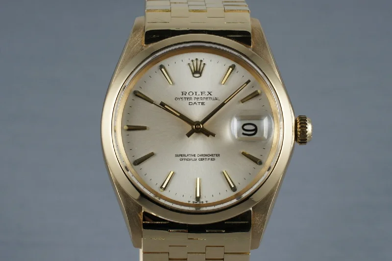 1968 Rolex 18K YG Date 1500 with Brick Bracelet-Rolex Watch with Gold and Steel Case -