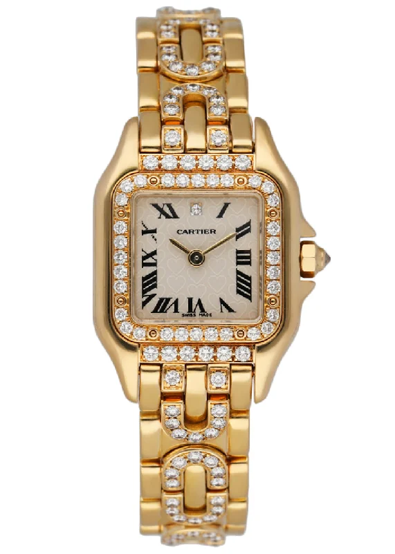 Cartier Panthere 1280/2 18K Yellow Gold & Diamond Ladies Watch-Cartier Watch with Exceptional Durability -