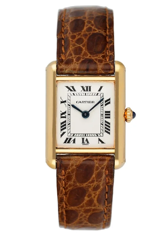 Cartier Tank Paris 18K Yellow Gold Ladies Watch-Cartier Watch with Gold and Steel Case -