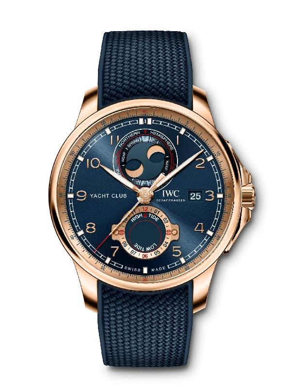 IWC Shaffhausen Portugieser Yacht Club Moon & Tide 44.6mm in 18k Gold & Blue-IWC Watch for Rare Watch Enthusiasts -