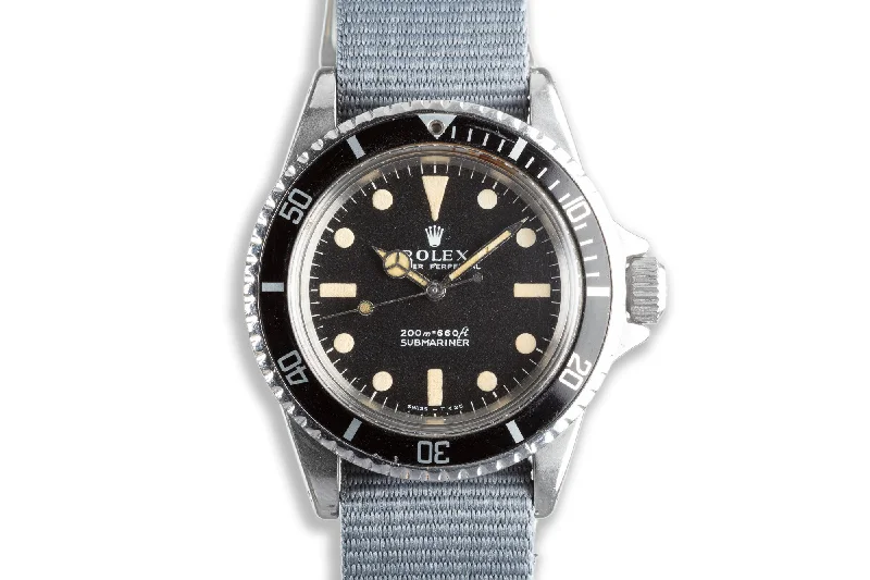 1968 Vintage Rolex Submariner 5513 Meters First-Rolex Watch with Gold Case -