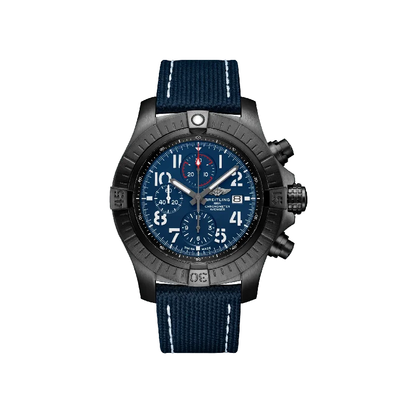 Breitling Super Avenger Chronograph 48 Night Mission DLC Titanium Unisex Watch-Breitling Watch with Limited-Edition Features -