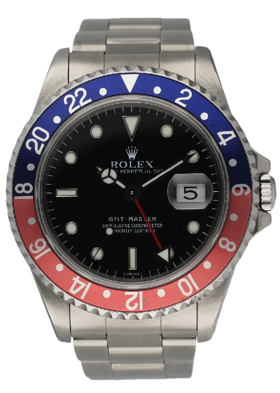 Rolex GMT Master Date 16700 Pepsi Bezel Men's Watch-Rolex Watch with Rubber Strap -