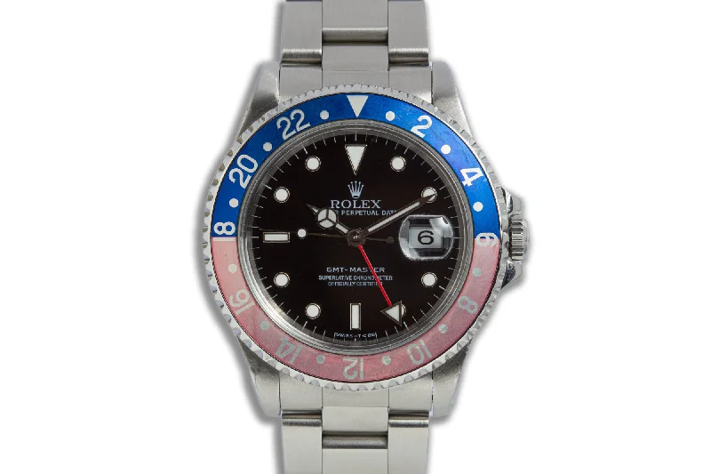 1996 Rolex GMT Master 16700 with Faded Pepsi Bezel-Rolex Watch with Moonphase Complication -