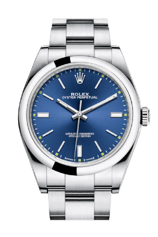 ROLEX Oyster Perpetual 39 Blue Dial Steel Men's Watch 114300-Rolex Watch for Elite Watch Collectors -