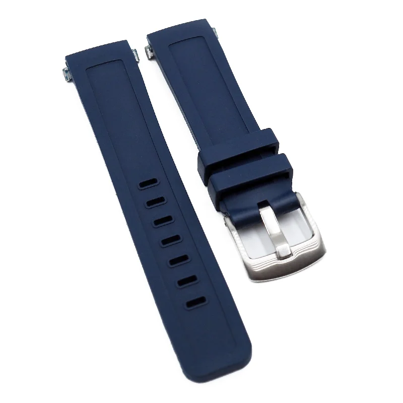 22mm Navy Blue FKM Rubber Watch Strap For IWC Aquatimer, Quick Release System-IWC Watch for Exclusive Timepiece Buyers -