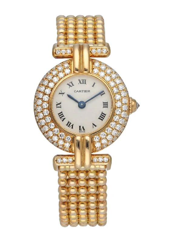 Cartier Colisee 1980 18k Yellow Gold Diamond Quartz Ladies watch Box & Papers-Cartier Watch with Fine Detailing -