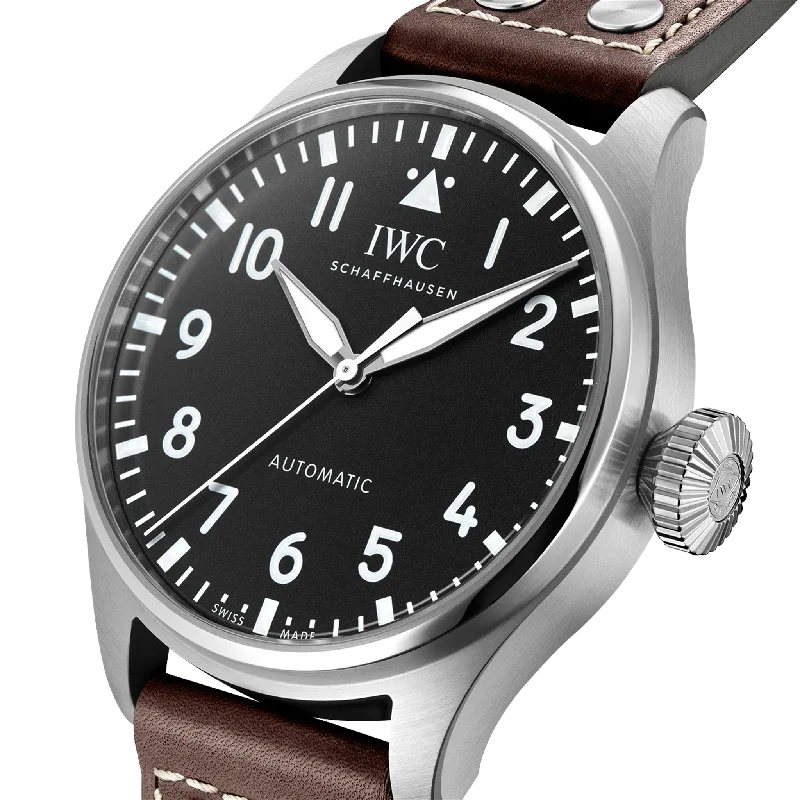 IWC Shaffhausen Big Pilot’s Watch 43mm w/ Black Dial & Calf Strap-IWC Watch for Distinctive Timepieces -