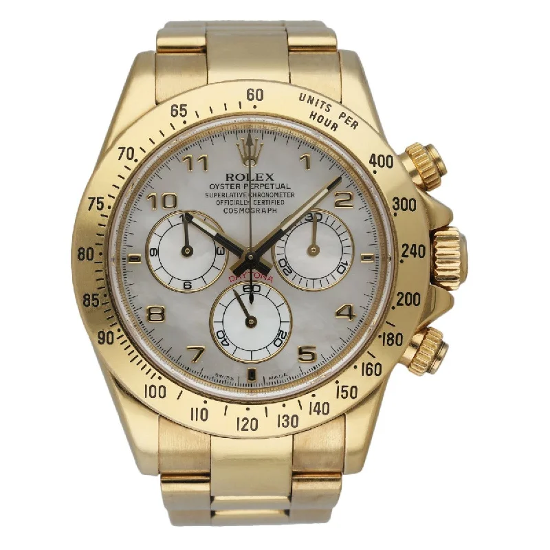 Rolex Daytona 116528 18k Yellow Gold Mother Of Pearl Dial Men's Watch-Rolex Watch for VIP Events -