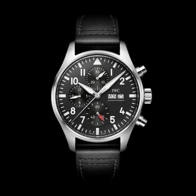 IWC Pilot'S Watch Chronograph Watch, 43mm Black Dial, IW378001-IWC Watch with Multiple Dial Functions -