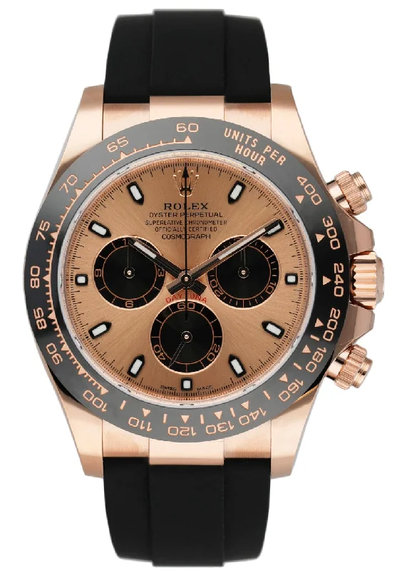 Rolex Daytona 116515LN 18K Rose Gold Pink Dial Mens Watch Box Papers-Rolex Watch with Transparent Caseback -