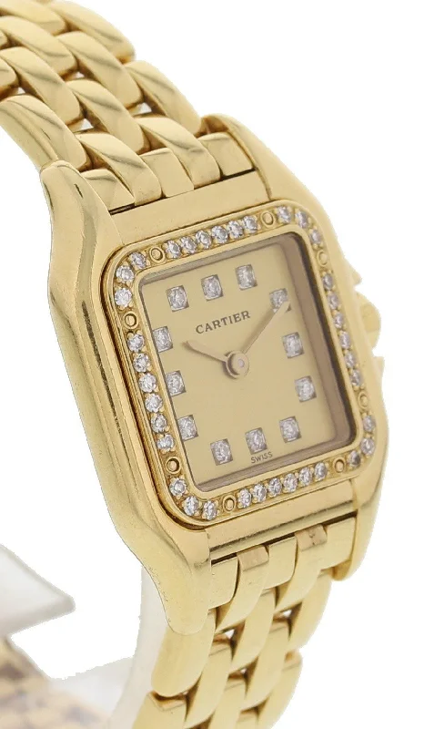 Cartier Panthere 18K Yellow Gold & Diamonds 8057915-Cartier Watch with Original Box and Papers -