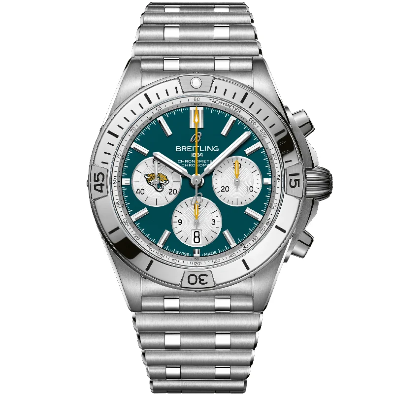 Chronomat B01 42 NFL Jacksonville Jaguars Edition AB01342B1L3A1-Breitling Watch with Precision Timing Function -