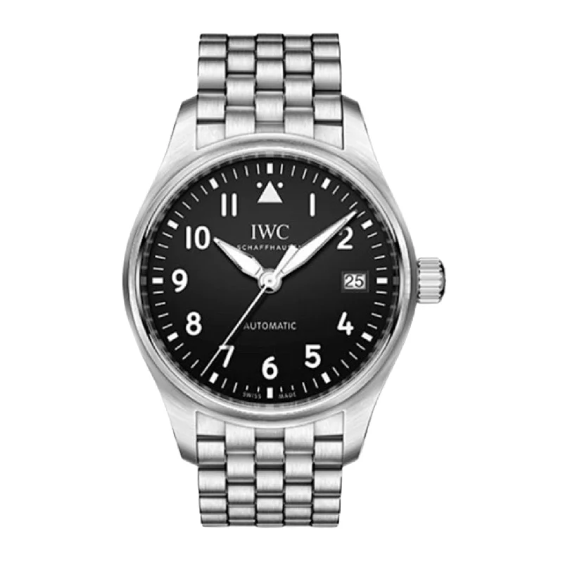 IWC Pilots 36mm - Ref: IW324010 - Black Index Dial, Stainless Steel Bracelet-IWC Watch with Calendar Function -