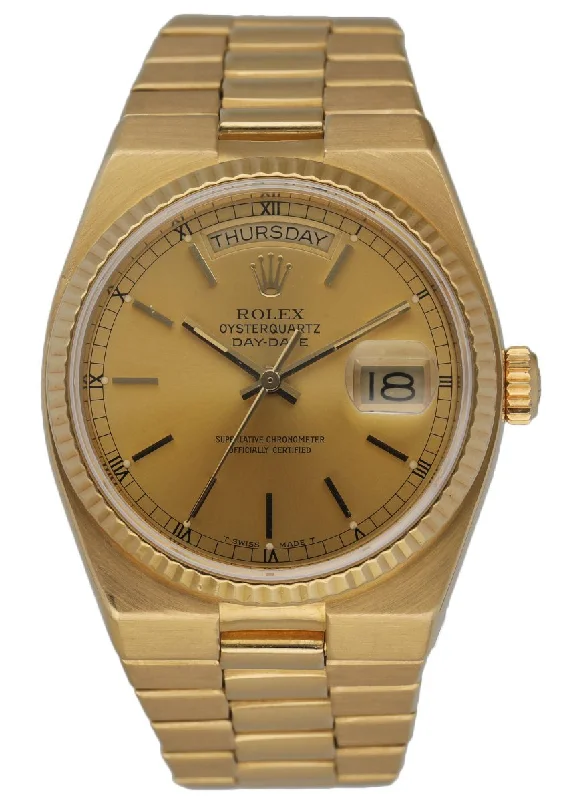 Rolex Day Date Oysterquartz 19018 18K Yellow Gold Men's Watch-Rolex Watch for Divers -