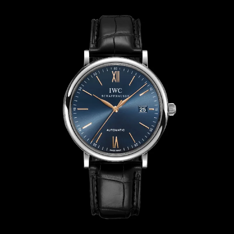 IWC Portofino Automatic Watch, 40mm Blue Dial, IW356523-IWC Watch with Date Display -