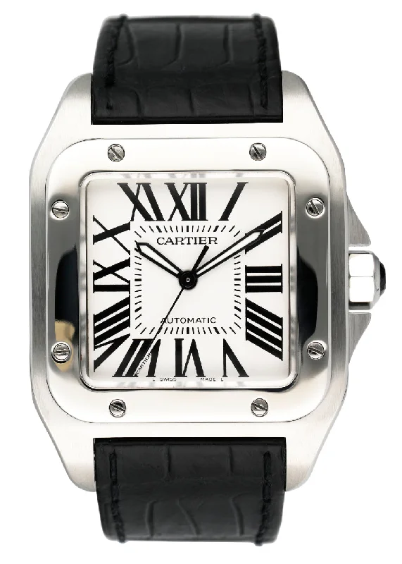 Cartier Santos-100 XL W20073X8 Stainless steel Mens Watch-Cartier Watch for High-End Gifting -