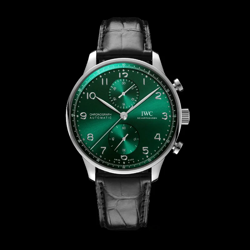 IWC Portugieser Chronograph Watch, 41mm Green Dial, IW371615-IWC Big Pilot’s Watch -