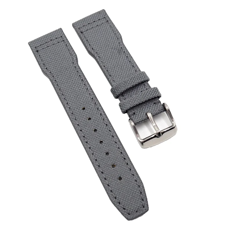 20mm, 21mm Pilot Style Grey Nylon Watch Strap For IWC, Semi Square Tail-IWC Watch with Limited Availability -