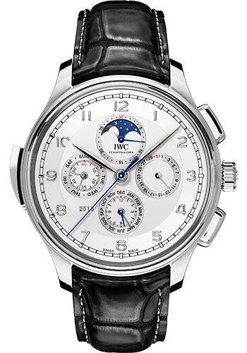 IWC Portugieser Grande Complication Limited Edition of 250 Watch - 45.0 mm Platinum Case - Silver Dial - Black Alligator Strap - IW377601-IWC Watch for Professionals and Enthusiasts -