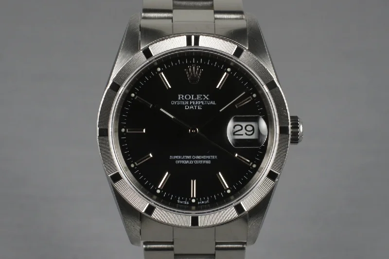 2001 Rolex Black Dial Date 15210 with Box & Papers-Rolex Watch for World-Class Watch Collectors -