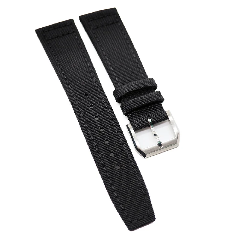 20mm, 21mm, 22mm Black Nylon Watch Strap For IWC-IWC Watch with Automatic Movement -