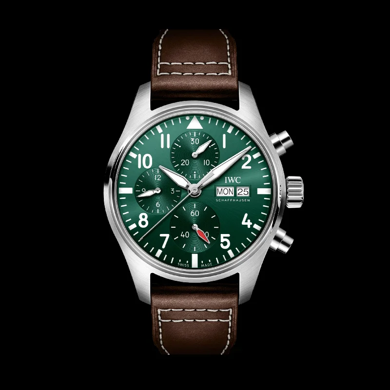 IWC Pilot’S Watch Chronograph 41 Watch, 41mm Green Dial, IW388103-IWC Watch with Diamond-Like Coating -