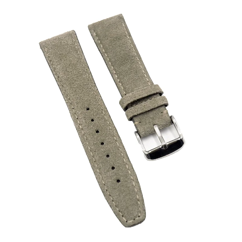 21mm Rhinoceros Grey Suede Leather Watch Strap For IWC-IWC Watch for Exclusive Luxury Buyers -