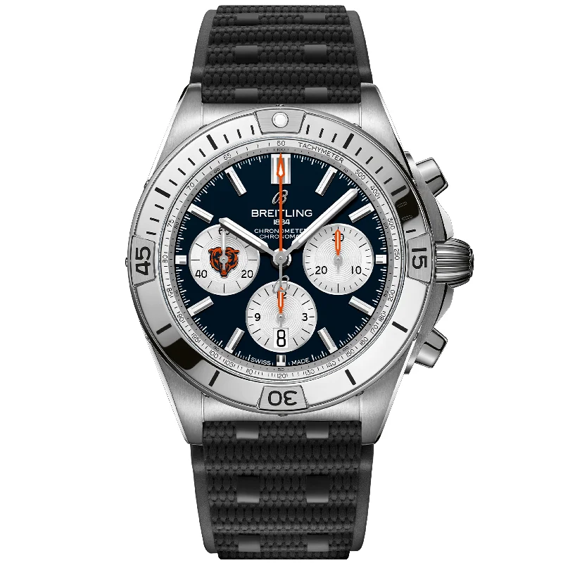 Chronomat B01 42 NFL Chicago Bears Edition AB01342B1C5S1-Breitling Watch with Iconic Pilot’s Features -