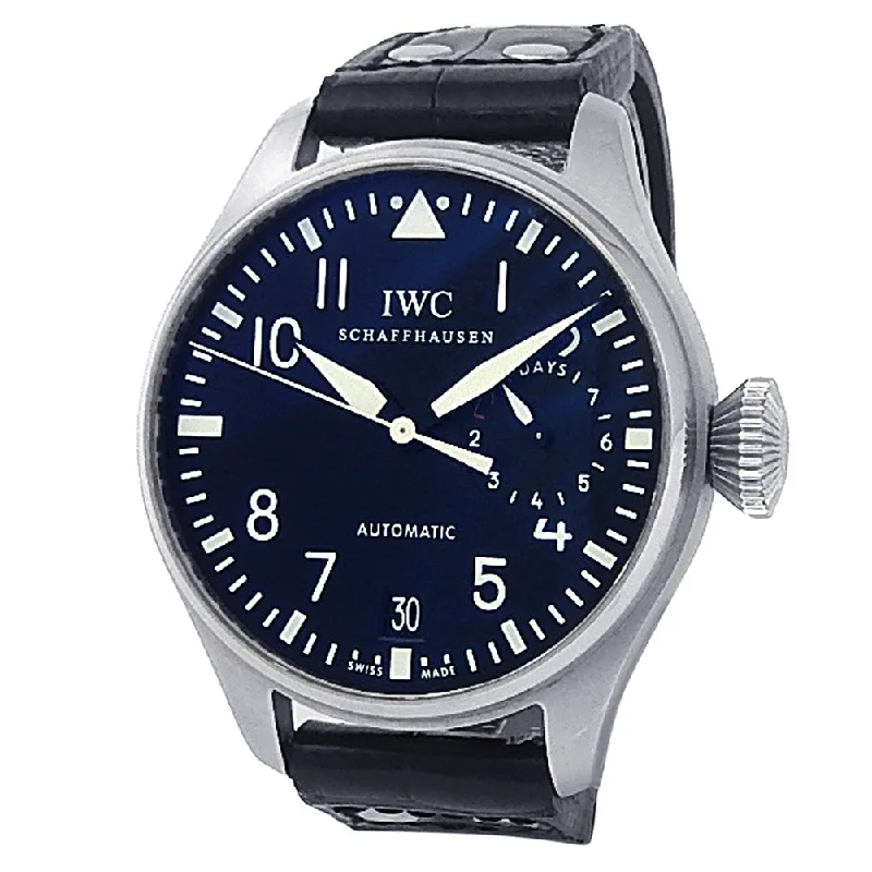 IWC Big Pilot's Stainless Steel Black Leather Automatic Black Men's Watch IW500401-IWC Watch for High-End Investment -