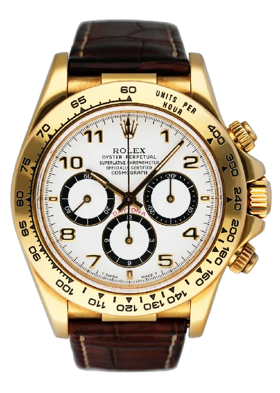 Rolex Daytona 16518 18K Yellow Gold White Dial Mens Watch-Rolex Watch with High-End Movement -