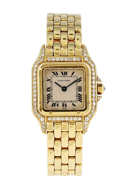 Cartier Panthere 18K Diamonds Ladies Watch-Cartier Watch with Dual Chronograph -