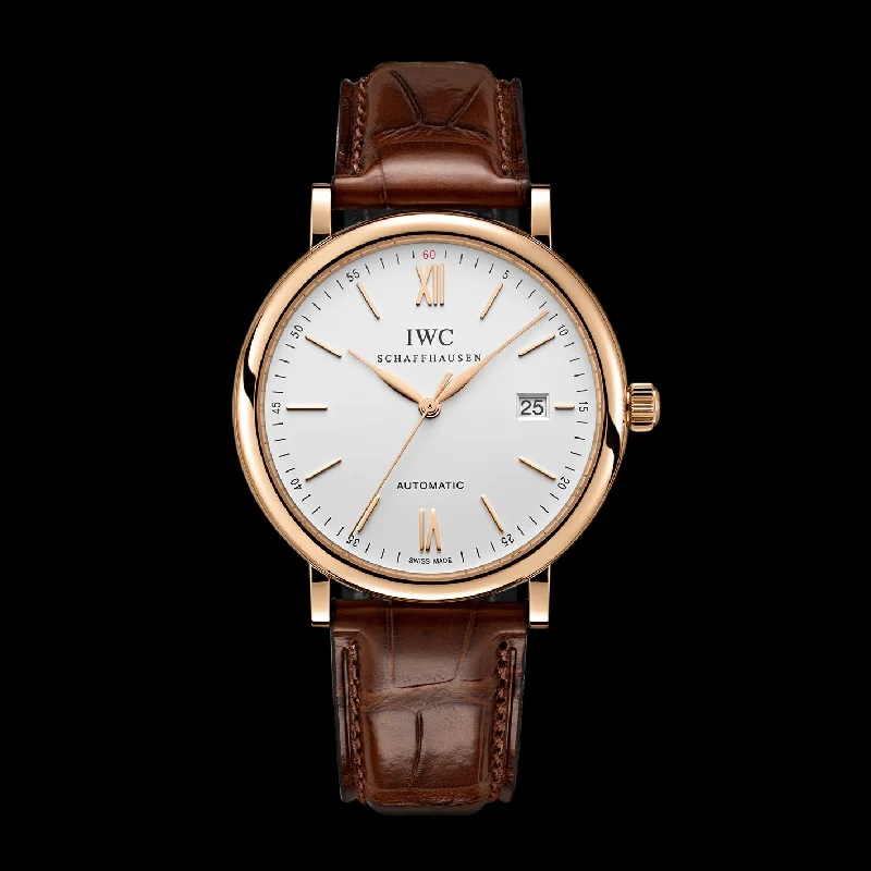 IWC Portofino Automatic Watch, 40mm White Dial, IW356504-IWC Watch with Steel Bracelet -