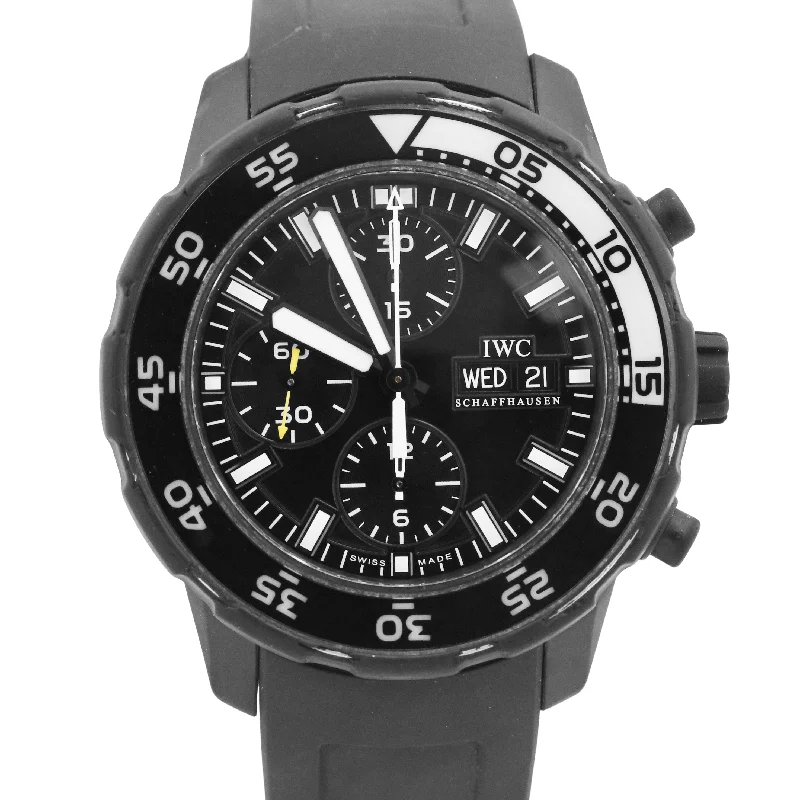 PAPERS IWC Aquatimer Chronograph Galapagos Island 44mm BLACK Rubber IW376705 BOX-IWC Watch with High-End Watchmaking -