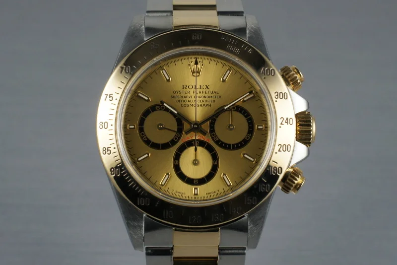 1997 Rolex 18K Zenith Daytona 16523 with Box and Papers-Rolex Watch with Chronograph and Moonphase -