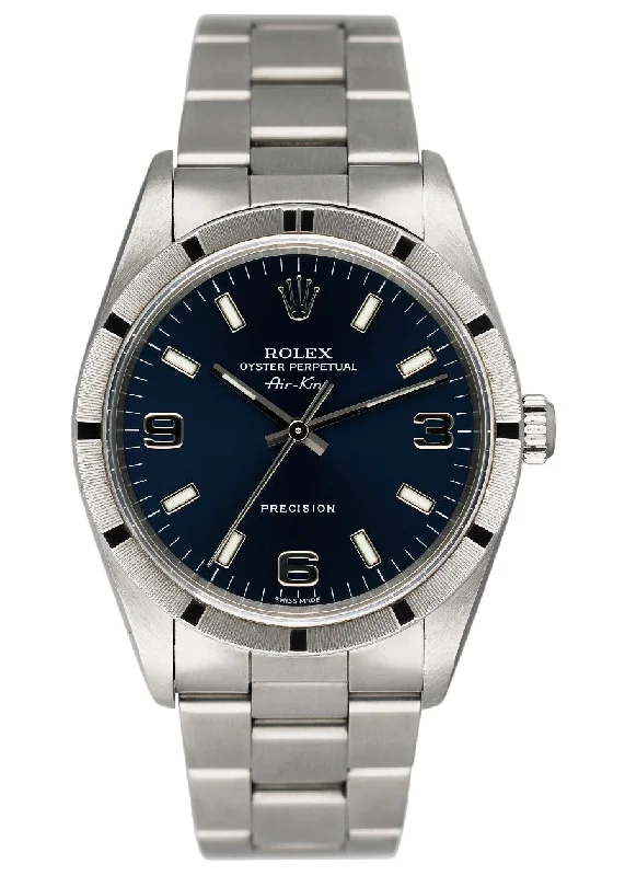 Rolex Air King Precision 14010 Blue Dial Mens Watch-Rolex Watch with Professional Design -