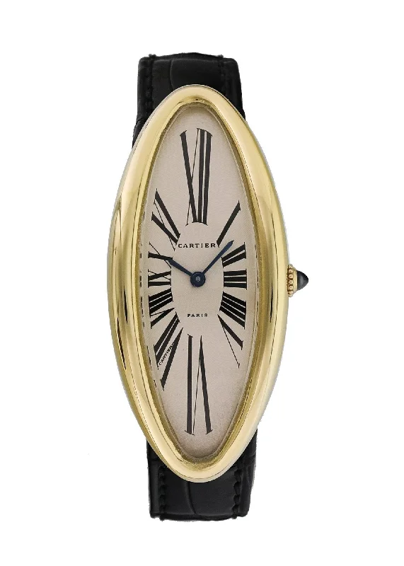 Cartier Baignoire Allongee W1507451 Yellow Gold Rare Ladies Watch-Cartier Watch with Blue Dial -